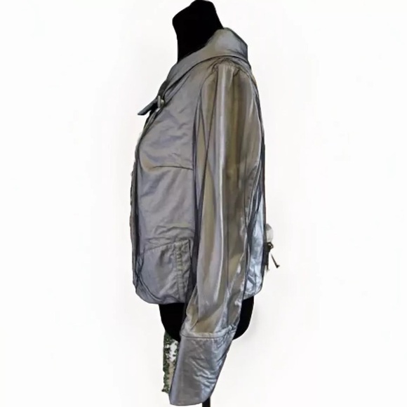 Made In Italy Jacket J.Au.G. Crop M Black Tulle Over White Cotton Retro 50s Look - Picture 2 of 12